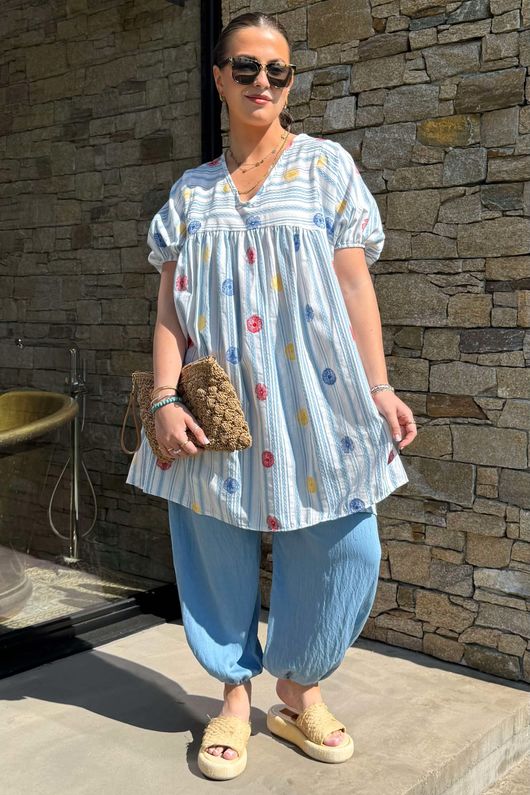 Made in Italy Haydn Smock Tunic Blue